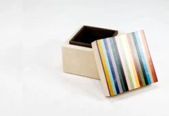 Candy Stripe Charm Box -Vitra Store twentytwentyone kevin stamper candy stripe vaneer box cube 3
